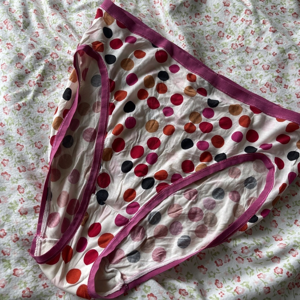 Vtg Secret Body By Victoria Secret Panties High Leg Hi‎ Cut Brief XL Dot Yoga